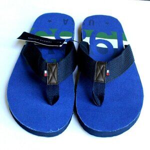 Tommy Hilfiger Men's Flip Flops Maritime Beach Sandal‎ Blue Size 13